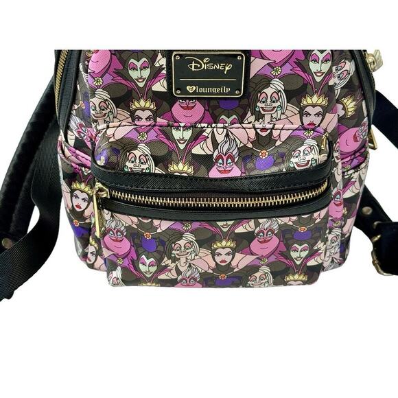 DISNEY LOUNGEFLY Villains Mini Backpack Ursula Cruella Maleficent Evil Queen Bag - Picture 6 of 13